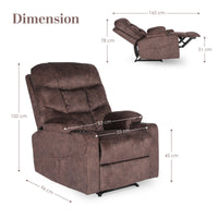 8-Point Electric Massage Recliner Chair - Leathaire Lounge Sofa Armchair AVERY BROWN