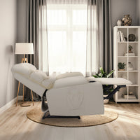 8-Point Electric Massage Recliner Chair - PU Leather Lounge Sofa Armchair CELINA CREAM