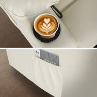 8-Point Electric Massage Recliner Chair - PU Leather Lounge Sofa Armchair CELINA CREAM