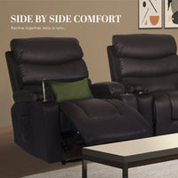 8-Point Electric Massage Recliner Chair - PU Leather Electric Lounge Sofa Armchair HARLOW BROWN