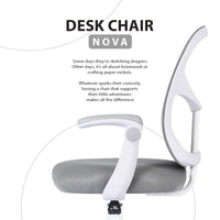 Kids Desk Chair - Children Office Study Seat with Footrest NOVA - Grey