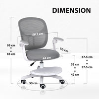 Kids Desk Chair - Children Office Study Seat with Footrest NOVA - Grey