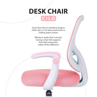 Kids Desk Chair - Children Office Study Seat with Footrest CILO - Pink