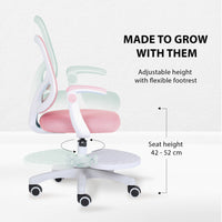 Kids Desk Chair - Children Office Study Seat with Footrest CILO - Pink