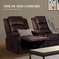 Home Recliner Chair - PU Leather Sofa Lounge Armchair MARLO BROWN
