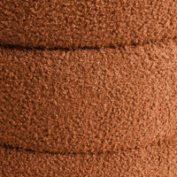 Round Stacked Ottoman Stool Teddy Fleece Fabric Foot Rest 38cm ORANGE