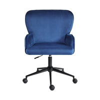 Desk Armchair - Home Office Swivel Chair Adjustable Height Seat PLUME BLUE
