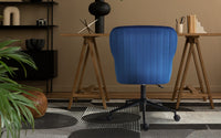 Desk Armchair - Home Office Swivel Chair Adjustable Height Seat PLUME BLUE