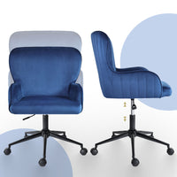 Desk Armchair - Home Office Swivel Chair Adjustable Height Seat PLUME BLUE