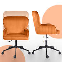 Desk Armchair - Home Office Swivel Chair Adjustable Height Seat PLUME ORANGE