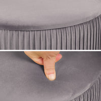 2X Side Table Storage Ottoman - Velvet Stool MIRA Grey