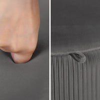 Side Table Storage Ottoman - Velvet Padded Stool Vanity Footstool CLEO GREY