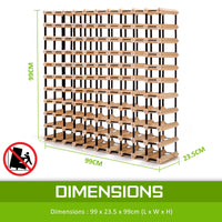 Timber Wine Rack Storage Cellar Organiser 110 Bottle