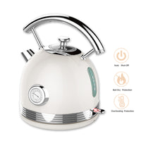 PHILEX Electric Kettle Water Boiler Stainless Steel Retro 1.7L IVORY