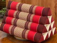 Mothers day gift Thai Triangle Pillow Backrest Cushion Kapok Filled_Light RED ONLY