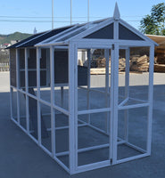 Grey XXL Chicken Coop Rabbit Guinea Pig Hutch Ferret Hen Cat Bird House