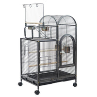 Large Bird Budgie Cage Parrot Aviary Carrier With Wheel