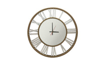 Decorative Beaded Mirrored Clock- Gold Beaded 75cm