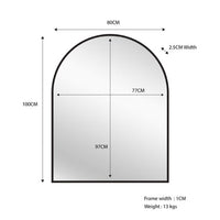 Black Metal Arch Mirror -  Small 80cm x 100cm