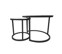 Nesting Style Coffee Table - White on Black - 60cm/45cm