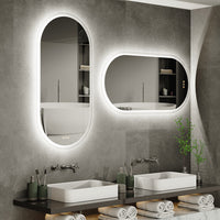 Interior Ave - LED Oval Frameless Salon / Bathroom Wall Mirror - 50 x 100cm