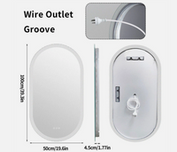 Interior Ave - LED Oval Frameless Salon / Bathroom Wall Mirror - 50 x 100cm