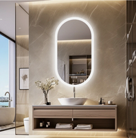 Interior Ave - LED Oval Frameless Salon / Bathroom Wall Mirror - 60 x 120cm