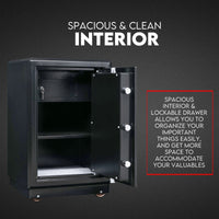 Dual Key Lock Safe Safety Box Security Code Lock Box Fire Proof Heavy Duty 80L