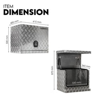 Aluminium Toolbox Ute Tool box Generator Trailer Truck Canopy 615x400x500