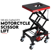 Motorcycle Scissor Lift Stand 136kg Hydraulic Motorbike Lifter Dirt Bike Jack