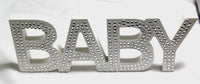 White Baby Nursery 30cm Sign Plaque Plate with Diamantes Newborn Gift Homeware Bedroom Decoration Wall Art