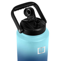Iron Flask Bottle with Spout Lid, Blue Waves, 128oz/3800ml