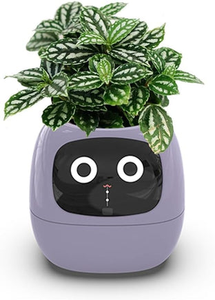 Intelligent Flower Pot, Electronic Bud, Maintenance Plant Assistant, Fun Interactive Flower Pot, Indoor Green Planting Monitoring, LCD Screen Display, Cell Phone APP Connection (Purple)