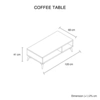 Coffee Table 2 Open Storage Cabinet MDF in Champagne Colour