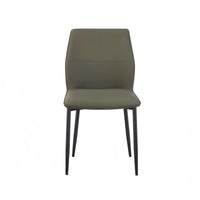 6x Dining Chair Brown Faux Leather Upholstered Seat Powder Coated Iron Legs