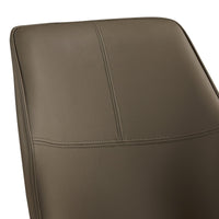 6x Dining Chair Brown Faux Leather Upholstered Seat Powder Coated Iron Legs