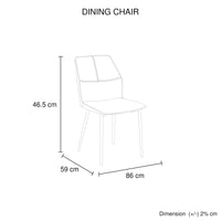 6x Dining Chair Brown Faux Leather Upholstered Seat Powder Coated Iron Legs