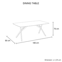 Dining Table Rectangular Shape White Sintered Stone Top Powder Coated Iron Legs