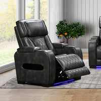 1 Seater Electric Air Leather Dark Grey Recliner