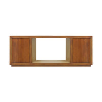 TV Cabinet MDF Brown Colour Two Sideboards Open Space