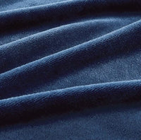 2-in-1 Teddy Sherpa Quilt Cover Set (Navy Blue, Single)