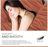 Gioia Casa 100% Cotton Vintage Washed Bed Quilt Cover Set (2Pcs) - Brick - Single