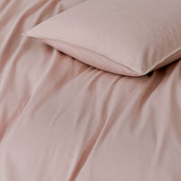 100% Cotton Vintage Washed Bed Quilt Cover Set - Pink - Single