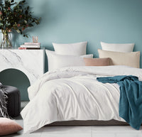 Gioia Casa 100% Cotton Vintage Washed Bed Quilt Cover Set (2Pcs) - White - Single