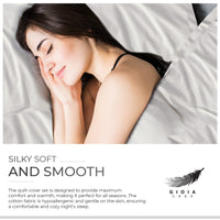 Gioia Casa 100% Cotton Vintage Washed Bed Quilt Cover Set (2Pcs) - White - Single