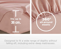 Vintage Washed Microfibre Sheet Set (Pink, Single)
