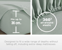 Vintage Washed Microfibre Sheet Set (Sage, Single)