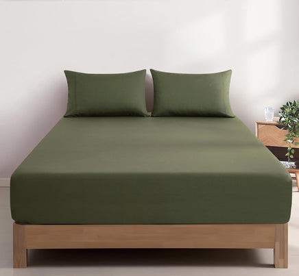 100% Vintage Washed Cotton Fitted Sheet Combo Set – 100% Natural Cotton, Ultra Soft & Breathable – Includes Fitted Sheet &...