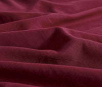 Vintage Washed Microfibre Quilt Cover Set (Burgundy, Double)