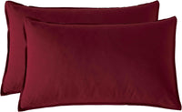 Vintage Washed Microfibre Quilt Cover Set (Burgundy, Double)